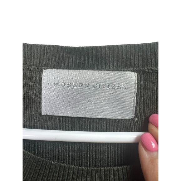 Modern Citizen Carmen Tie-Front Ribbed Dress Willow Green XL - Picture 4 of 8